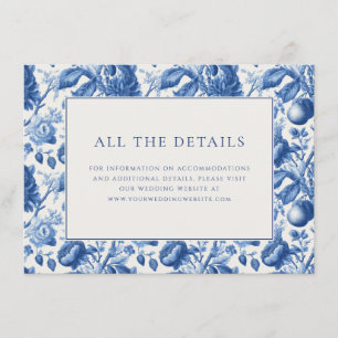 Elegante Marine Blumenumrandung Begleitkarte