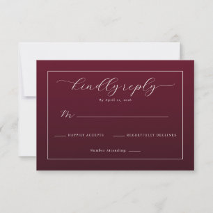 Elegante marine Calligraphie RSVP Karte