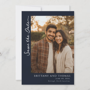 Elegante marine minimalistisches Foto Save The Date