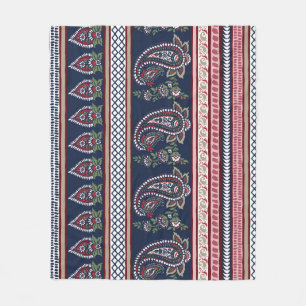 Elegante Marine Paisley: Zeitloses Grenzdesign Fleecedecke