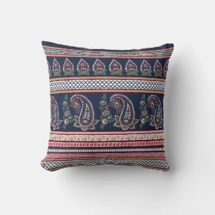 Elegante Marine Paisley: Zeitloses Grenzdesign Kissen
