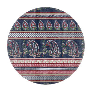 Elegante Marine Paisley: Zeitloses Grenzdesign Schneidebrett
