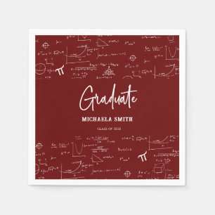 Elegante marine rote Schrift Mathestudenten Servie Serviette