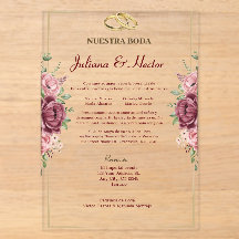 Elegante marine-rote und goldene florale Hochzeit