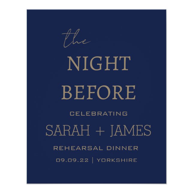 Elegante Marine The Night Before Probe Dinner Poster (Vorderseite)