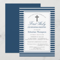 Elegante Marine und White Stripes Erste Kommune