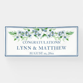 Elegante Marine & White - Hochzeitsempfang Banner
