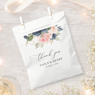 Elegante marineblaue Blumenhochzeit vielen Dank Geschenktütchen