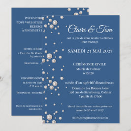 Elegante marineblaue Hochzeitseinladung  Einladung