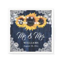 Elegante marineblaue Sonnenblumen-Spitzen-Hochzeit