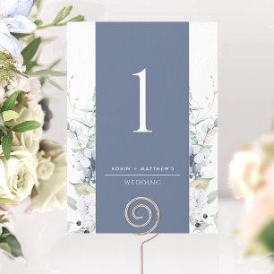 Elegante marineblaue und weiße florale Hochzeitsti