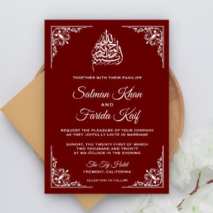 Elegante marineislamische muslimische Hochzeitsein Einladung