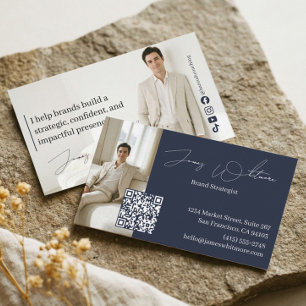 Elegante Markenstrategieberater-Berater-QR-Code-Fo Visitenkarte