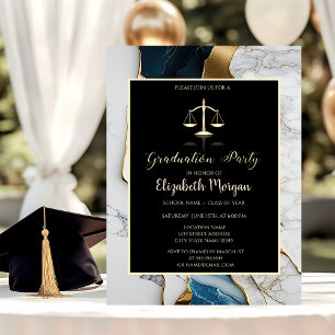 Elegante Marmor Gold Abschlussparty der juristisch Einladung