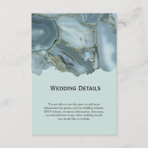 Elegante Marmor-Hochzeitsdetails-Information Begleitkarte