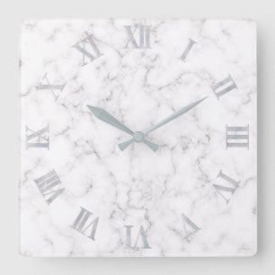 Elegante Marmorart Quadratische Wanduhr
