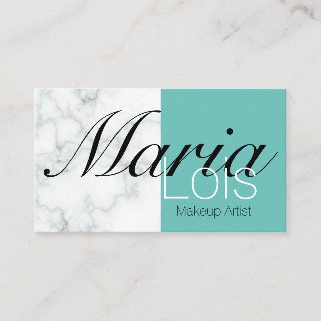Elegante Marmorbäckerei mit zwei Tone Makeup Artis Visitenkarte (Vorderseite)