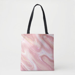 Elegante Marmorstruktur. Rose Gold Flüssigkeit glä Tasche