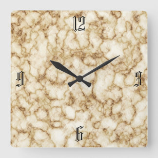 Elegante Marmortextur Quadratische Wanduhr