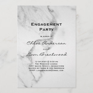 Elegante MarmorVerlobungs-Party Einladung