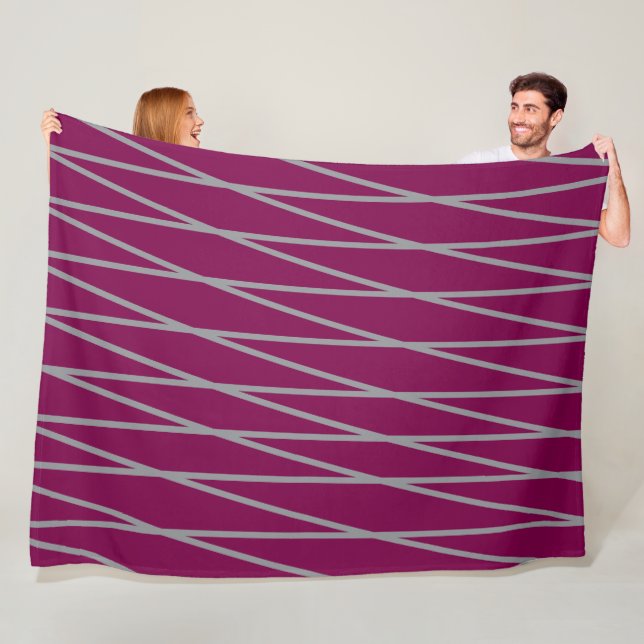 Elegante marode Welle in Grau  Fleecedecke (Beispiel)