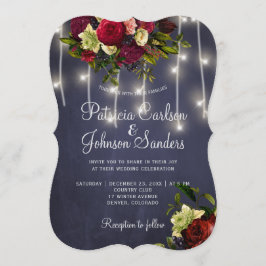 Elegante marokkanische Hochzeit mit floralen Licht Einladung