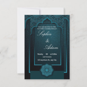 Elegante marokkanische Hochzeitseinladung Dankeskarte
