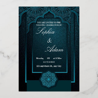 Elegante marokkanische Hochzeitseinladung Folieneinladung