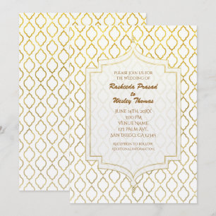 Elegante marokkanische Hochzeitseinladungen in Gol Einladung