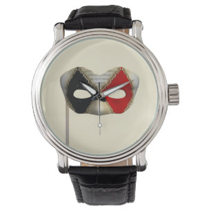 Elegante Maskenbild Kunst für Maskenball Karnevalp Armbanduhr