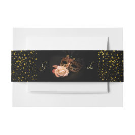 Elegante Masquerade mit weißer Rose Einladungsbanderole