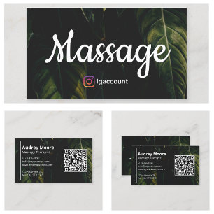 Elegante Massage Therapist Wellness Professionals Visitenkarte
