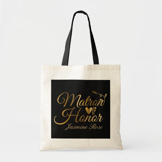 elegante Matron of Honor personalisieren Tragetasche (Vorne)