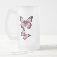 Elegante Mattierte Tasse mit zartem Schmetterling
