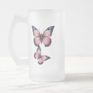 Elegante Mattierte Tasse mit zartem Schmetterling