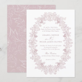 Elegante Mauve Blush Vintage Blumenzeremonie Einladung