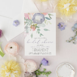 Elégante Mauve Floral Bridal Showeuse Invitation