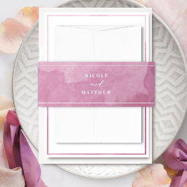 Elegante Mauve Pink Wasserfarbe, Hochzeit Einladungsbanderole