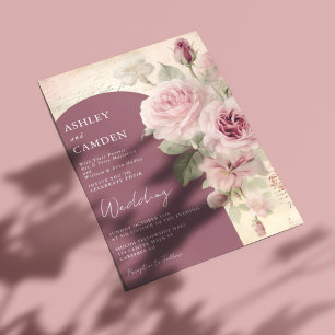 Elegante Mauve und Dusty Rose Wedding Einladung