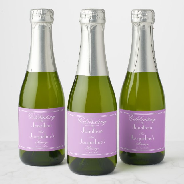 Elegante Mauve Wedding Personalisierte Coole Niedl (Flaschen)