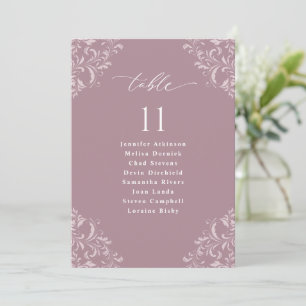 Elegante Mauve Wedding Seating Chart Sign Card Kar Einladung