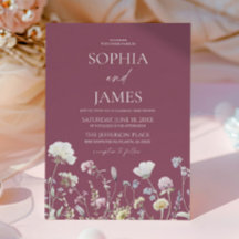 Elegante Mauve Wildblumen Blumen Hochzeit