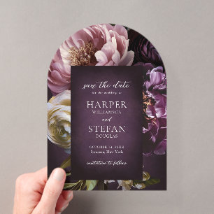 Elegante maximalistische florale Hochzeit - Save t Acryleinladungen