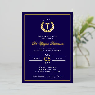 Elegante Medical School Graduation Party Folieneinladung