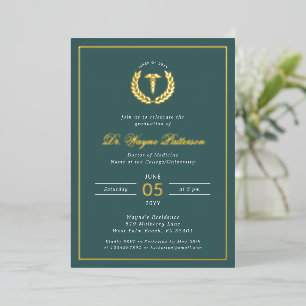Elegante Medical School Graduation Party Folieneinladung