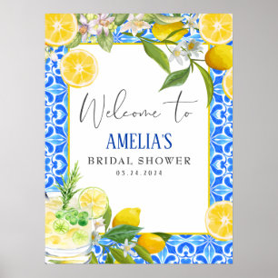 Elegante mediterrane Lemon-Brautjungfer-Party Begr Poster
