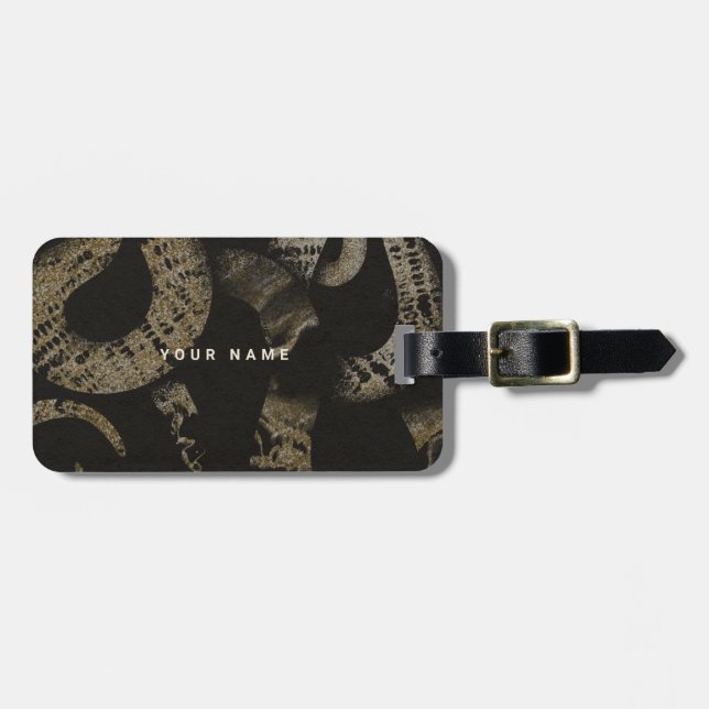 Elegante Medusa Snakes | Individuelle Name, Anschr Gepäckanhänger (Vorderseite horizontal)