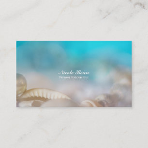 Elegante Meeresmuscheln Blaue Tropische Strand Visitenkarte