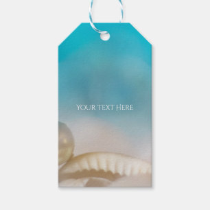Elegante Meeresmuscheln Blaue Tropische Strandhoch Geschenkanhänger