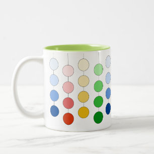 Elegante, mehrfarbige Hanging Circles Zweifarbige Tasse